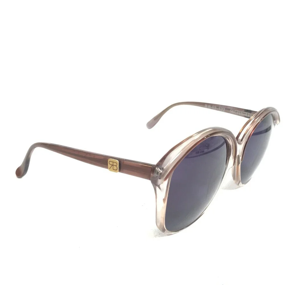 Vintage Renato Balestra Sunglasses RB02-522 Clear Brown Frames with Blue Lenses